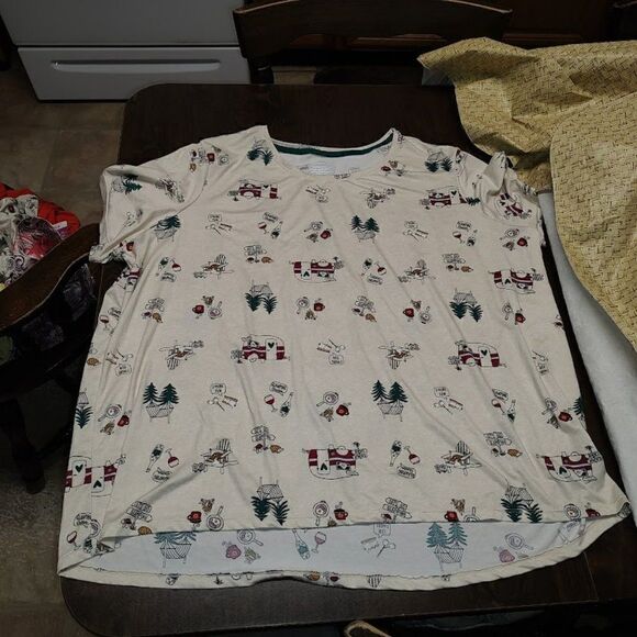 Secret Treasures Light Beige Camping Pajama Set Size Women's 3X - Picture 1 of 5